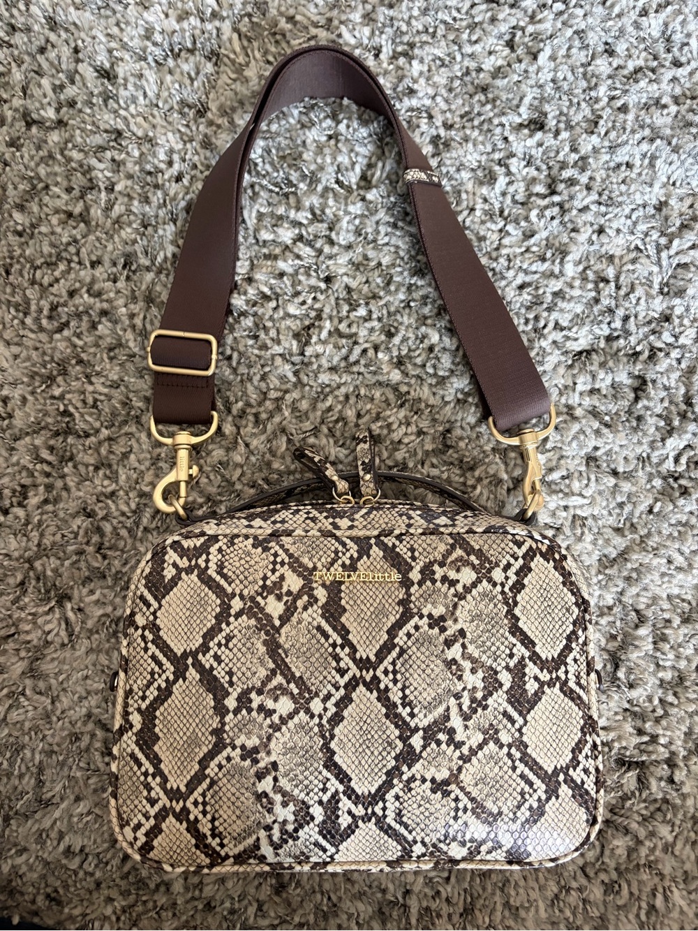 TWELVElittle Diaper Bag Snake Print Crossbody Baby Clutch Changing Pad EUC - Picture 3 of 8
